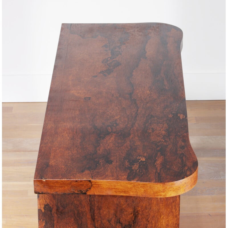 Petit meuble de rangement en bois d'anacardier plaqué - 1930