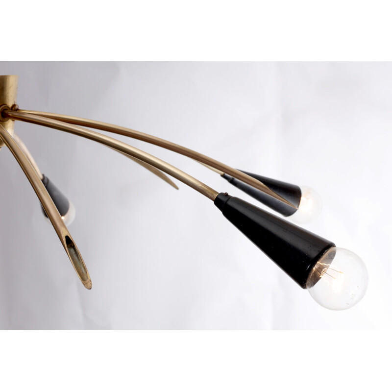 Vintage ceiling lamp sputnik in brass 1950s