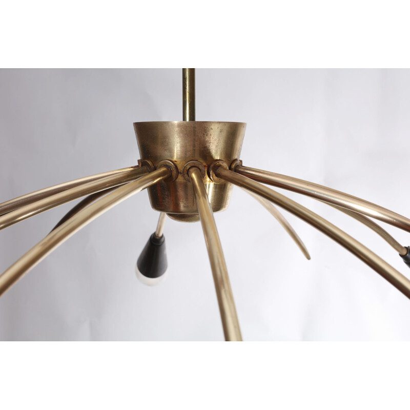 Vintage ceiling lamp sputnik in brass 1950s