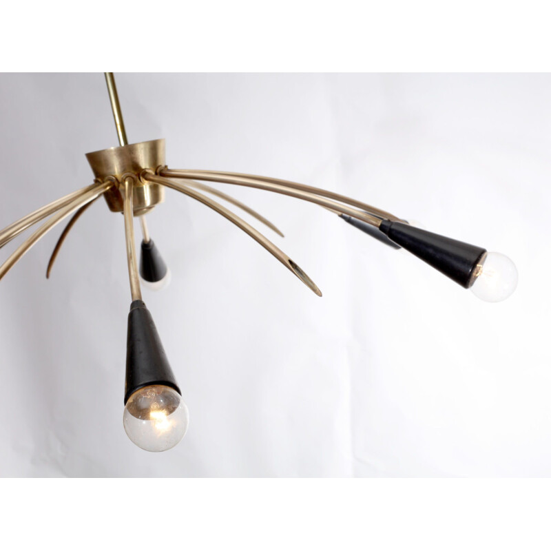 Vintage ceiling lamp sputnik in brass 1950s