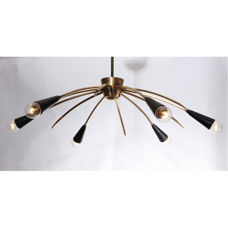 Vintage ceiling lamp sputnik in brass 1950s