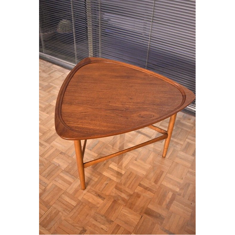 Vintage Teak & Beech Side Table For Jason Mobler Kurt Ostervig