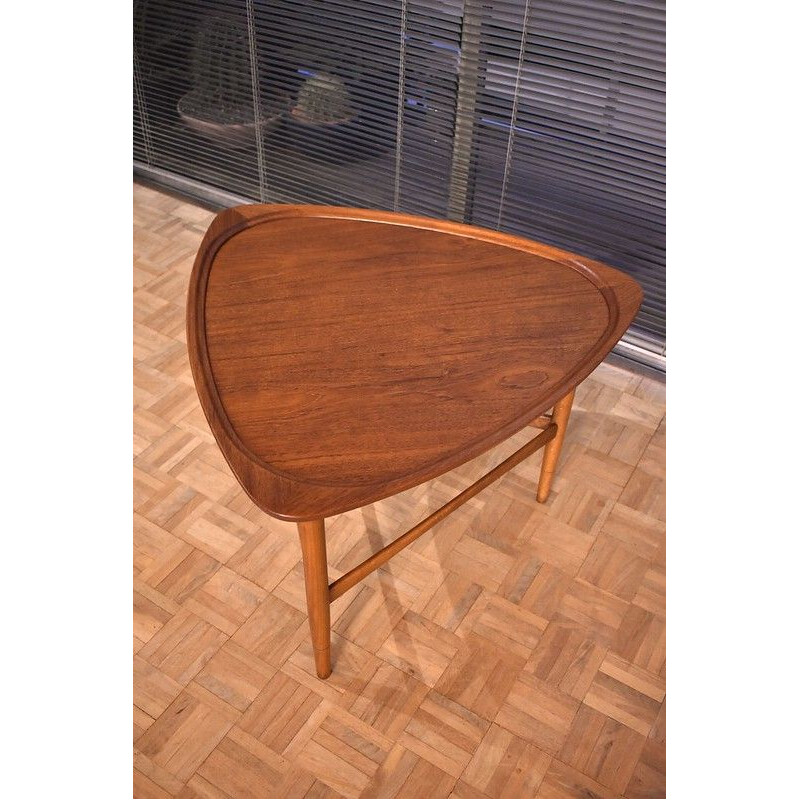 Vintage Teak & Beech Side Table For Jason Mobler Kurt Ostervig