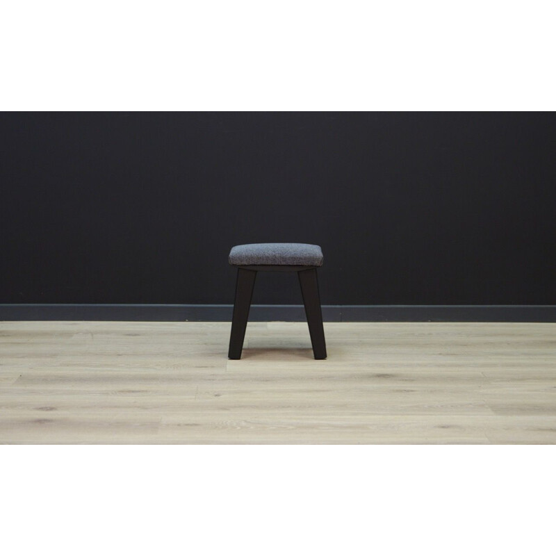 Vintage stool gray oak Scandinavian 1970s