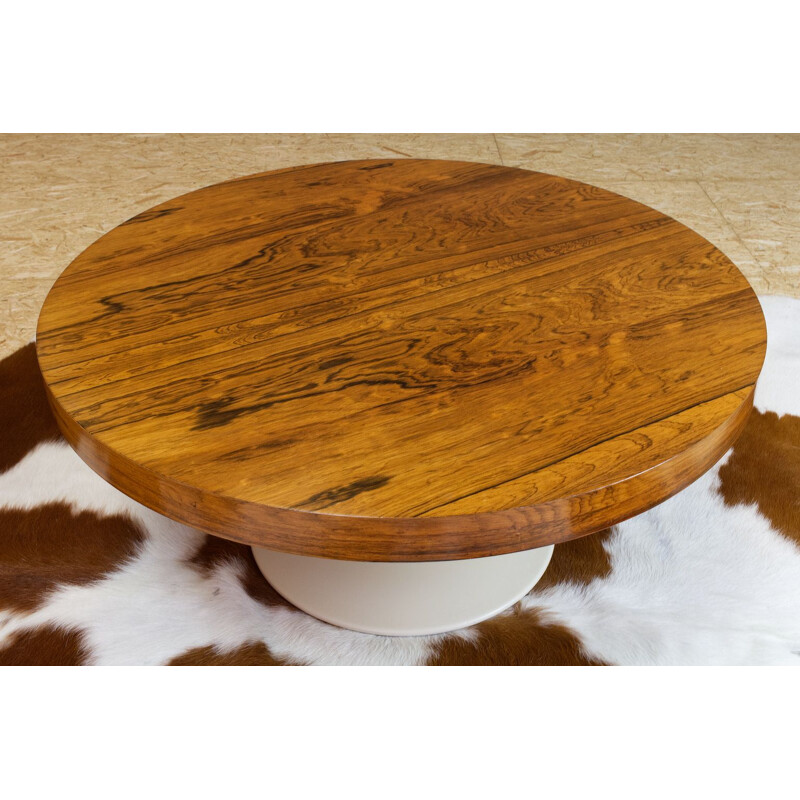 Table basse ronde Vintage en palissandre massif Américain 1960