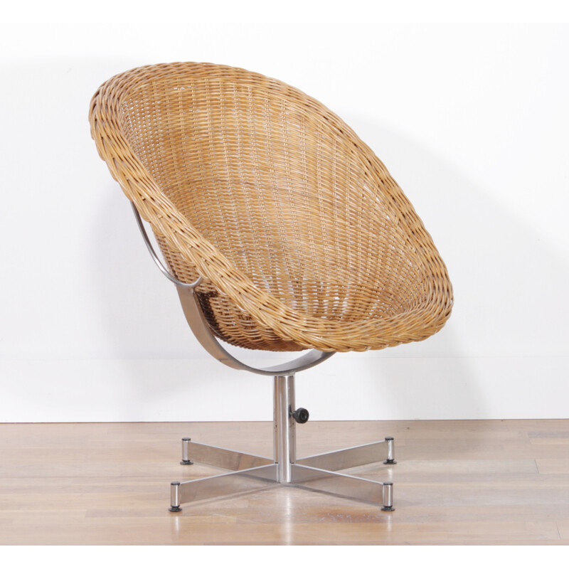 Rohé rattan lounge chair, Dirk VAN SLIEDREGT - 1950s
