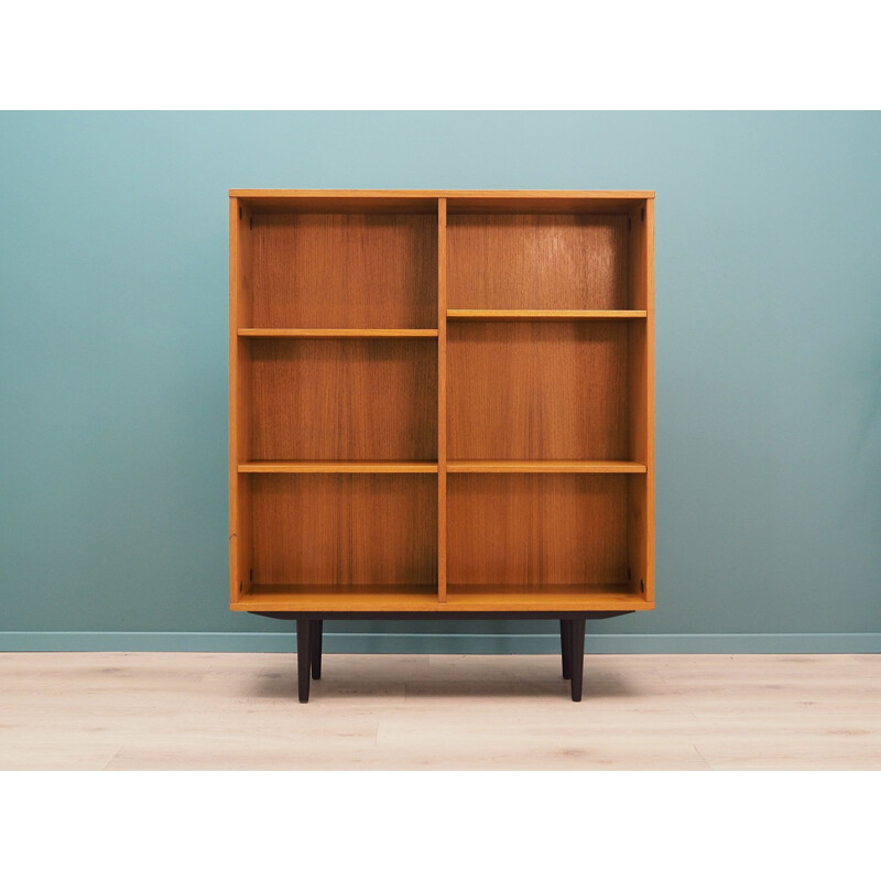 Vintage bookcase solid teak minimalist Scandinavian  1970s