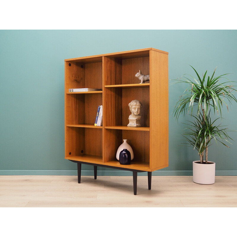 Bibliothèque vintage en teck massif minimaliste scandinave 1970