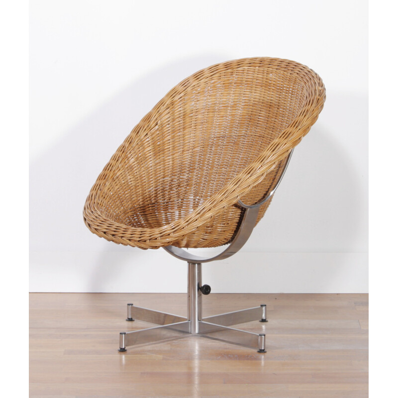 Rohé rattan lounge chair, Dirk VAN SLIEDREGT - 1950s