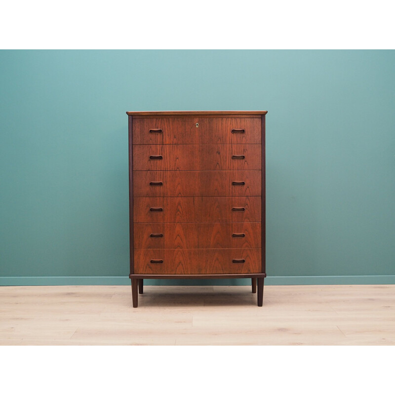 Vintage chest of drawers minimalist Scandinavian teak 1970s