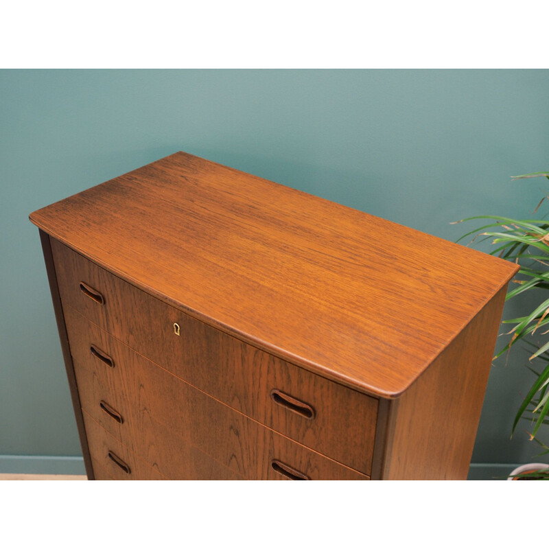 Vintage chest of drawers minimalist Scandinavian teak 1970s