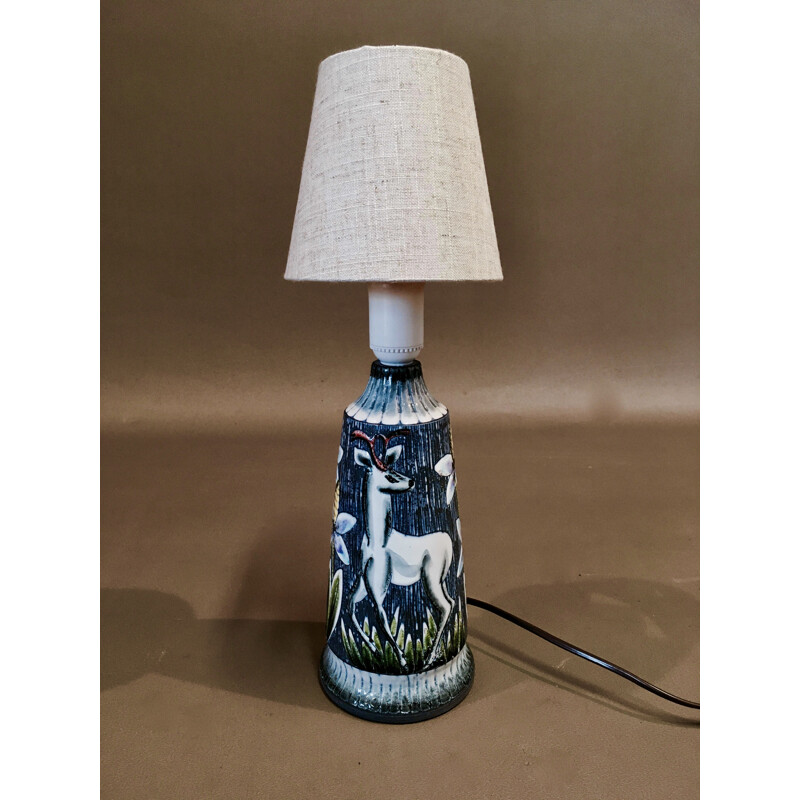 Lampe vintage céramique scandinave 1960