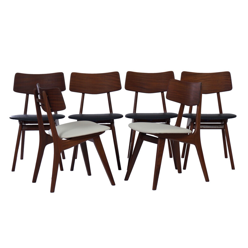 Set of 6 Vintage  Dining Chairs by Louis van Teeffelen for Wébé,Stavanger Chairs 1960s