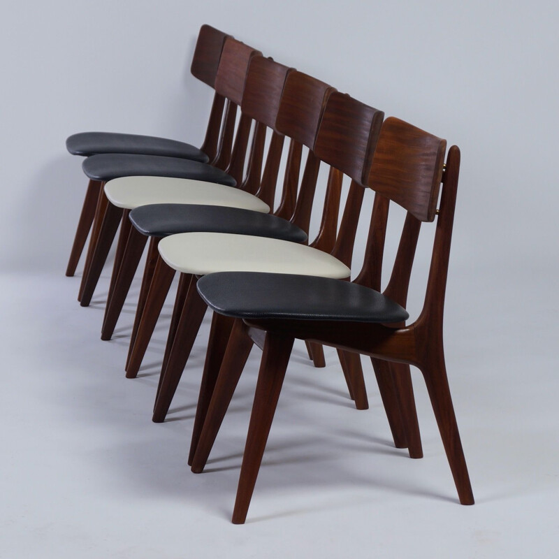 Set of 6 Vintage  Dining Chairs by Louis van Teeffelen for Wébé,Stavanger Chairs 1960s