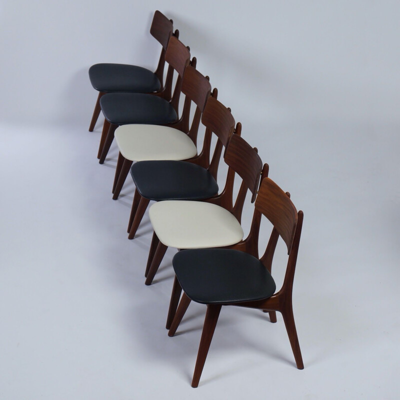 Lot de 6 chaises vintage par Louis van Teeffelen pour Wébé,Chaises Stavanger 1960