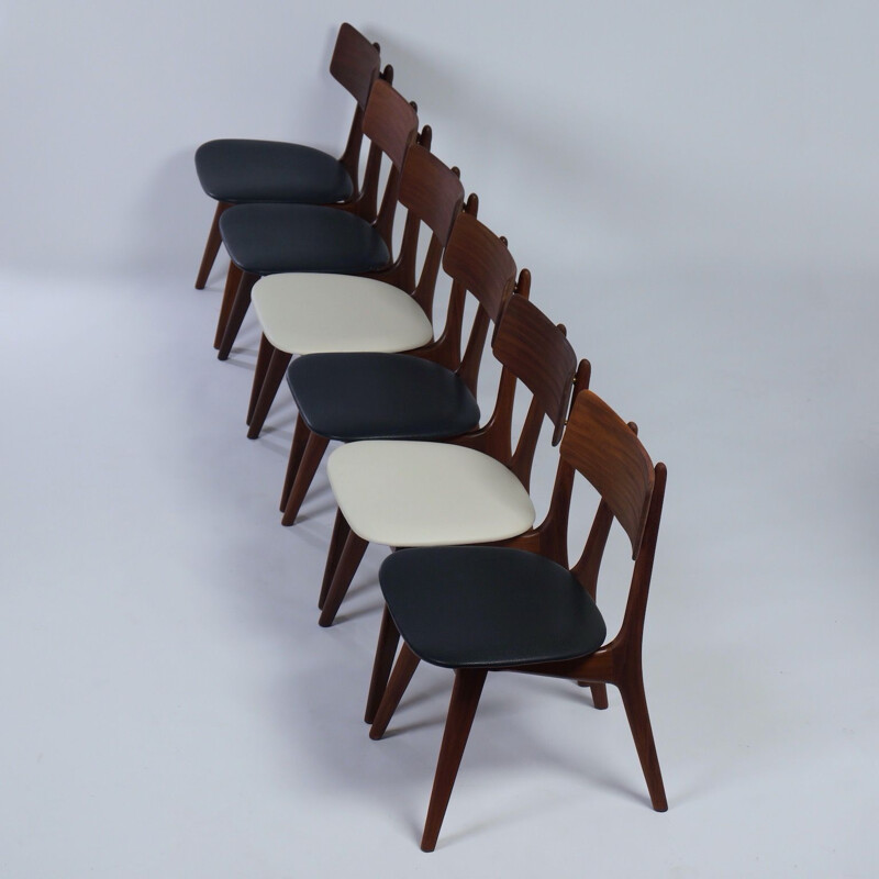 Set of 6 Vintage  Dining Chairs by Louis van Teeffelen for Wébé,Stavanger Chairs 1960s