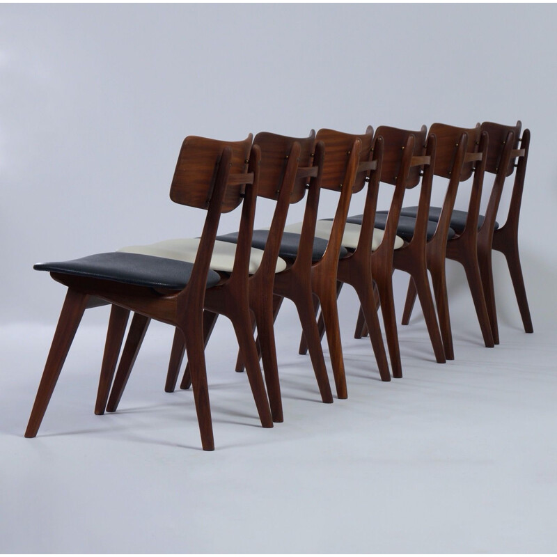 Lot de 6 chaises vintage par Louis van Teeffelen pour Wébé,Chaises Stavanger 1960