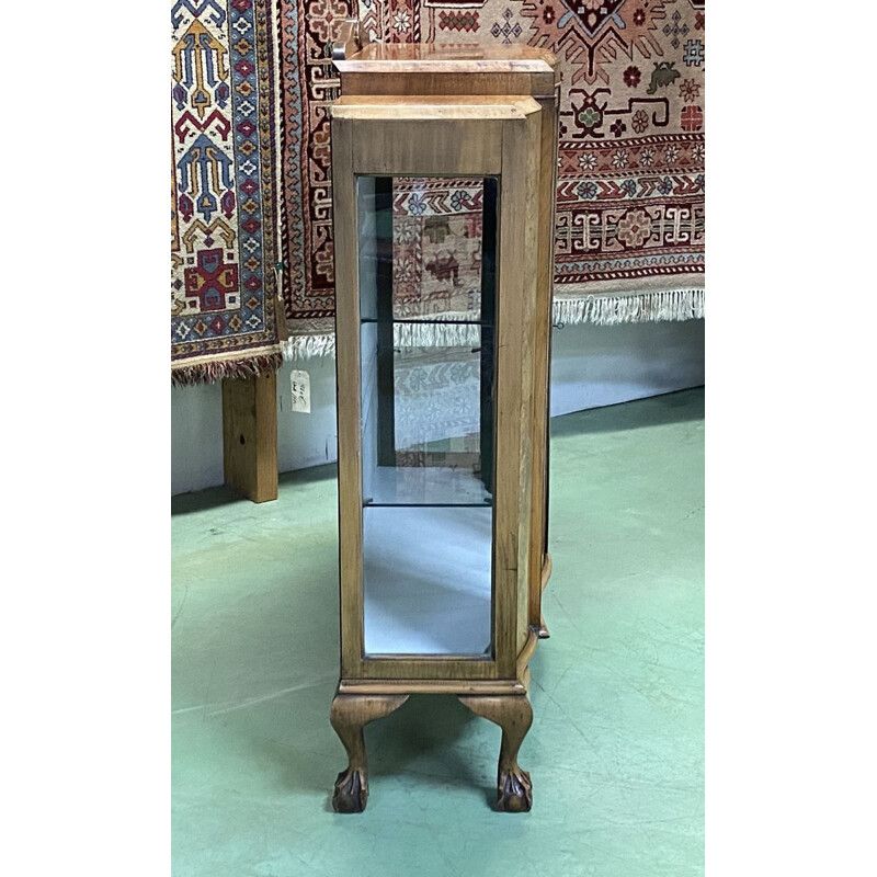 Vintage Chippendale walnut display case 1930