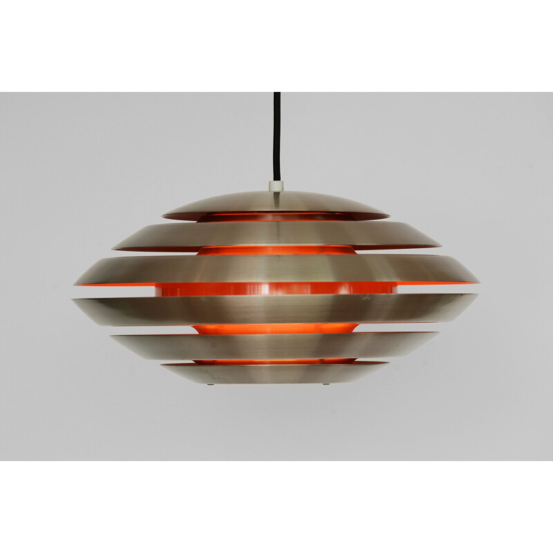 Vintage pendant light Layered aluminum from Jeka Metaltryk. Denmark 1960s