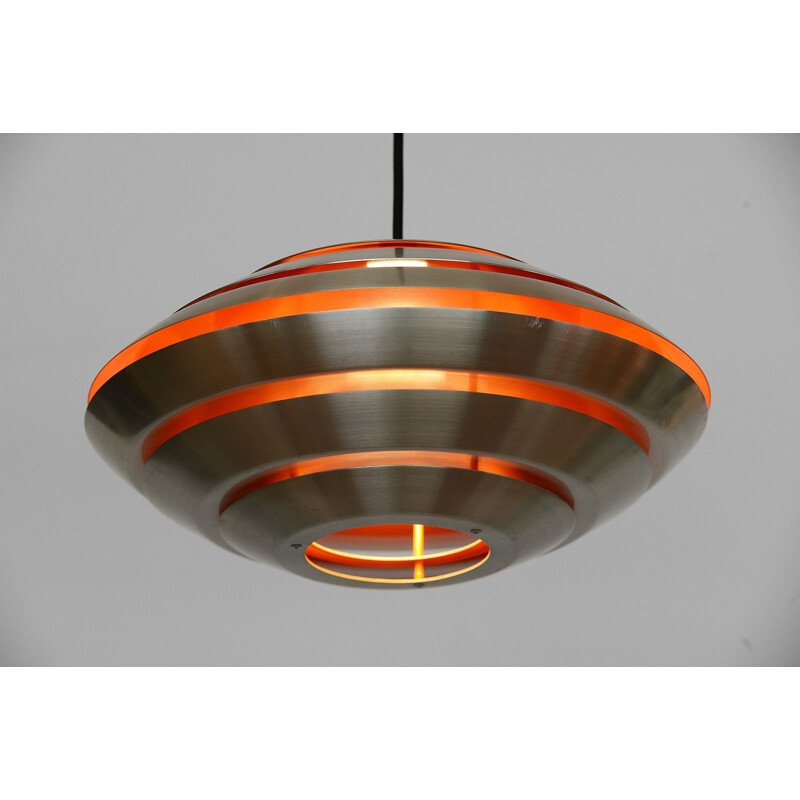 Vintage pendant light Layered aluminum from Jeka Metaltryk. Denmark 1960s