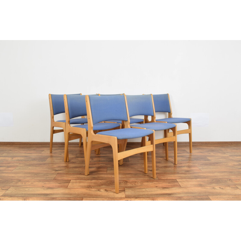 Set of 6 Mid-Century Dining Chairs by E. Buch, Danish 1960s