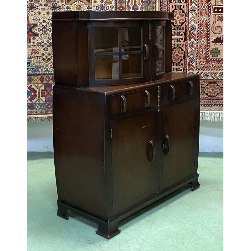 Vintage English Art Deco oak sideboard 1930 