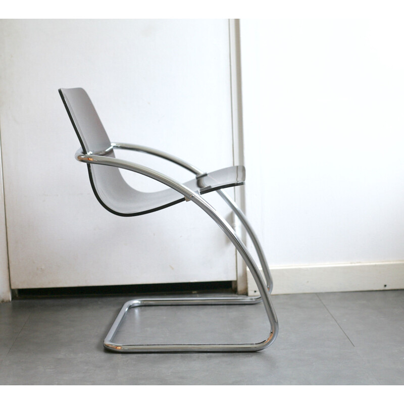 Chaise vintage de Yves Christin, plexiglas, d'Airborne, 1970
