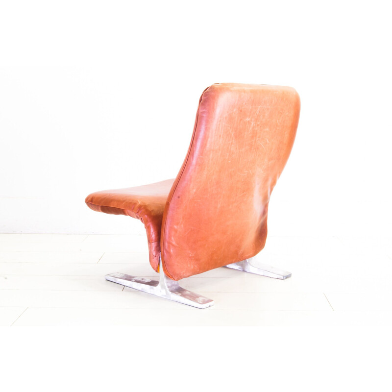 Pair of Vintage Concorde chairs in Buffalo leather Piere Paulin for Artifort 