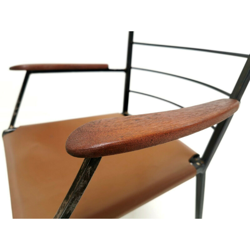 Vintage Robert Heal Ladderax Mid Century Metal Armchair 1960