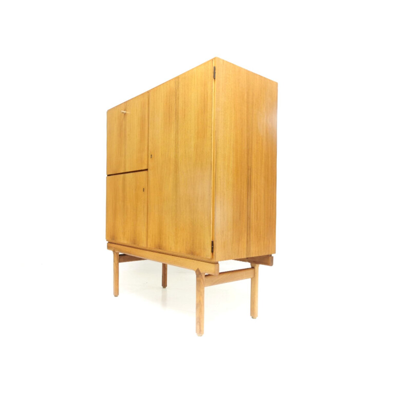 Mid Century Drinks Cabinet or Secrétaire in Walnut by Jos de Mey 1950s