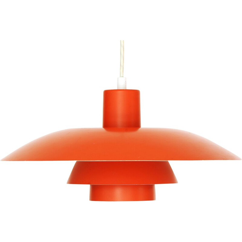 Vintage Orange pendant light PH 43 by Poul Henningsen for Louis Poulsen. Denmark 1970s