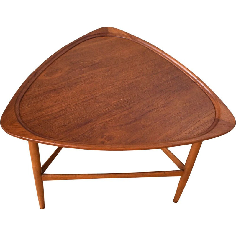 Vintage Teak & Beech Side Table For Jason Mobler Kurt Ostervig