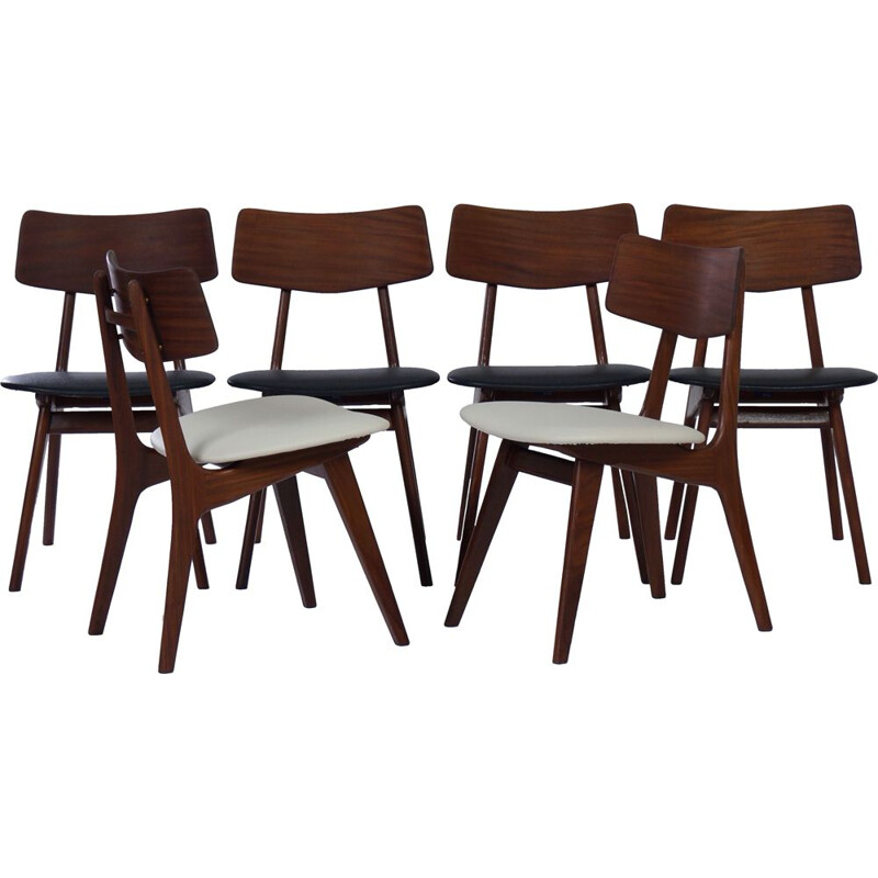 Set of 6 Vintage  Dining Chairs by Louis van Teeffelen for Wébé,Stavanger Chairs 1960s