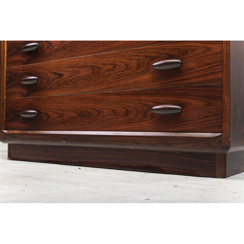 Vintage rosewood secretary with display case for Dyrlund, 1960