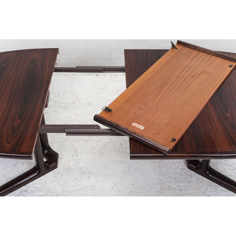 Vintage Rosewood Folding Dining Table from Dyrlund, Danish 1960s