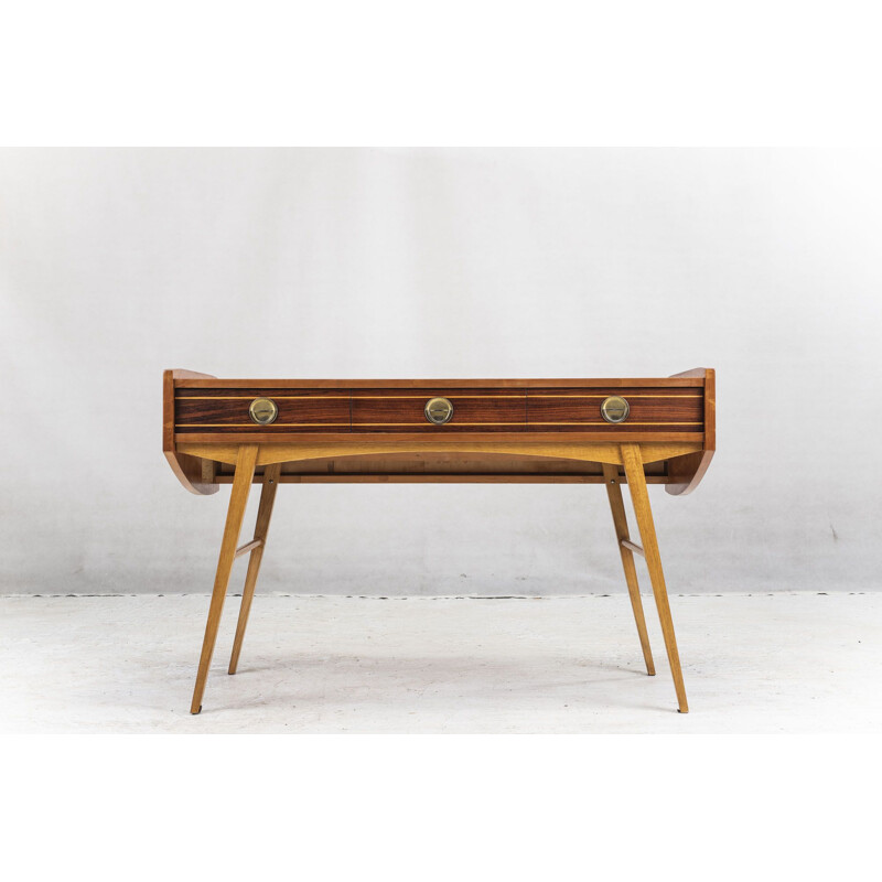 Vintage Rosewood and Makore Desk, 1960s