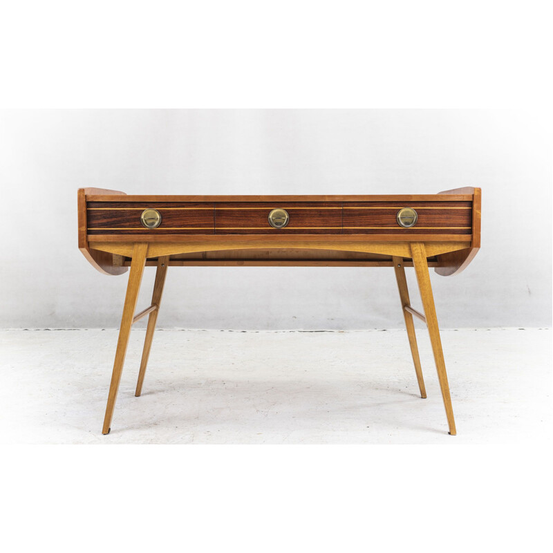 Vintage Rosewood and Makore Desk, 1960s