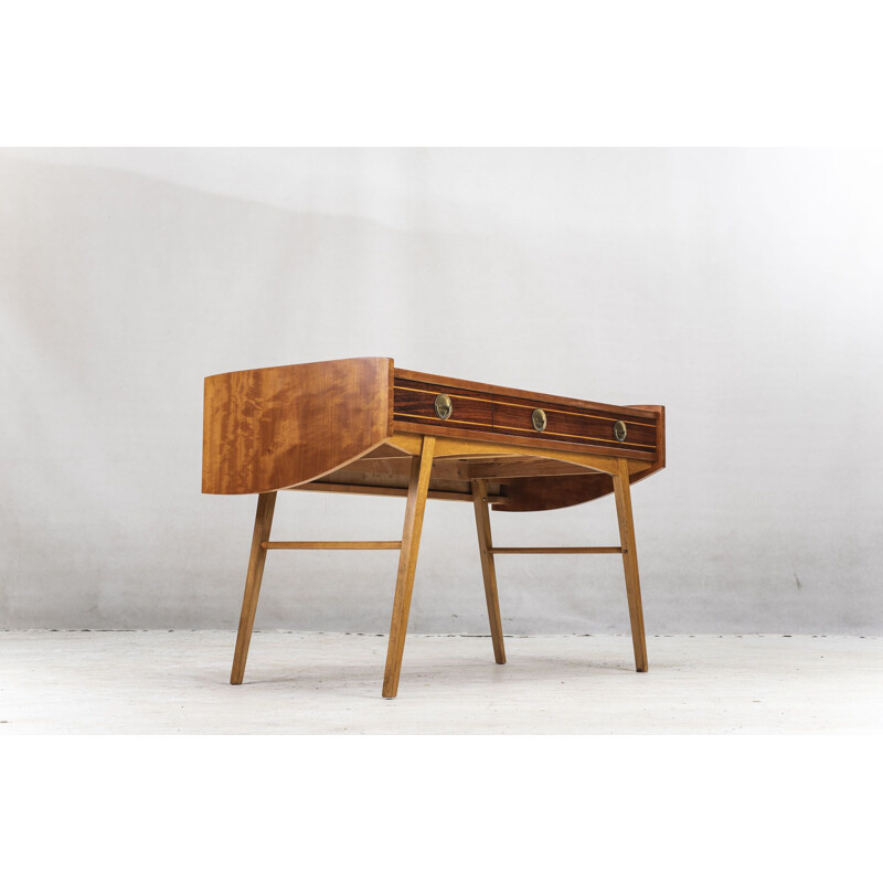 Vintage Rosewood and Makore Desk, 1960s