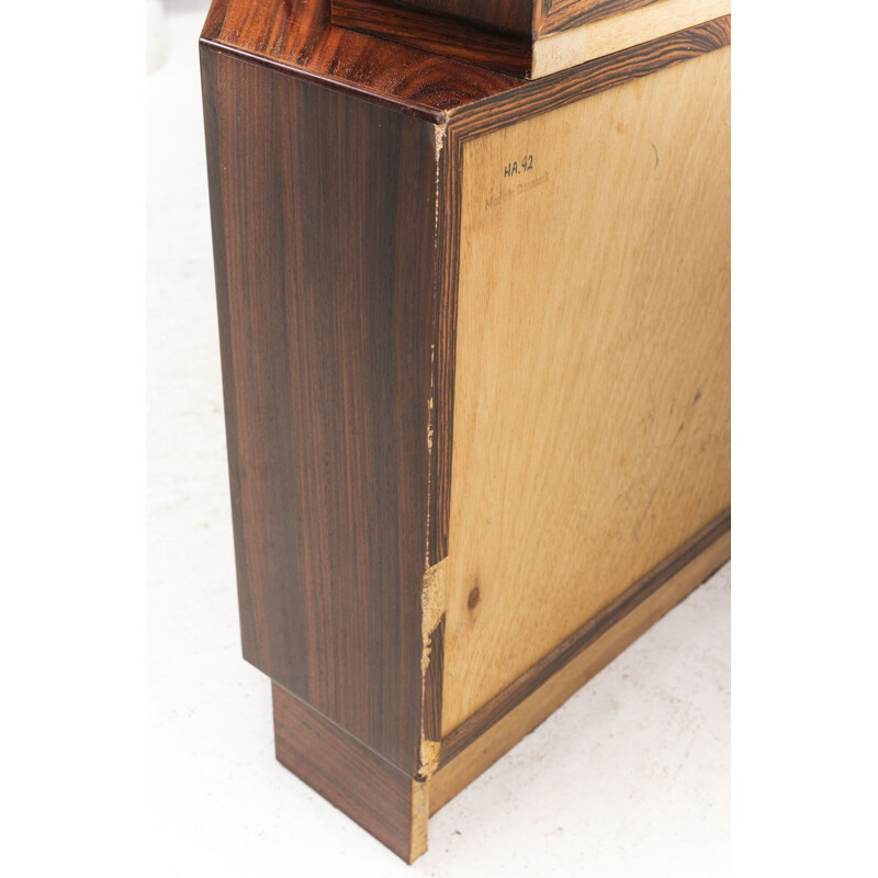 Vintage rosewood and glass corner cabinet, Denmark, 1960