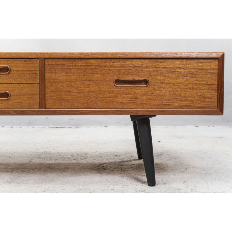 Vintage low teak sideboard, 1960s