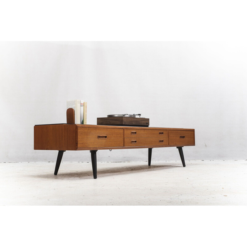 Vintage low teak sideboard, 1960s