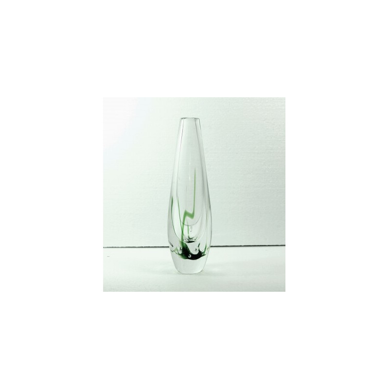 Vase scandinave Kosta "Seaweed" avec des détails verts, Vicke LINDSTRAND - 1960