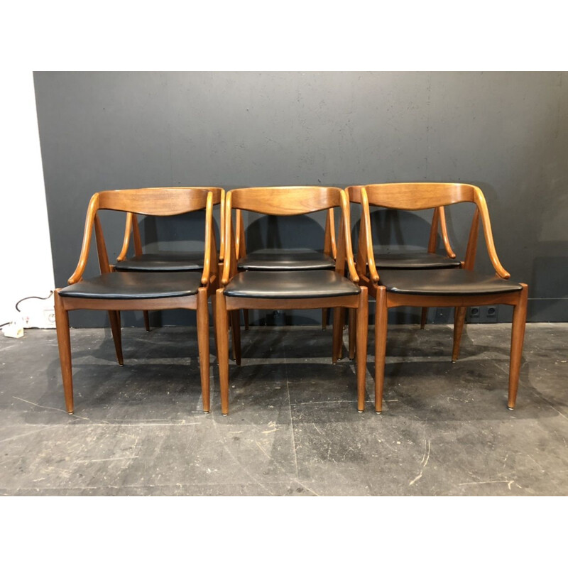 Set of 6 vintage chairs Johannes Andersen samcom edition