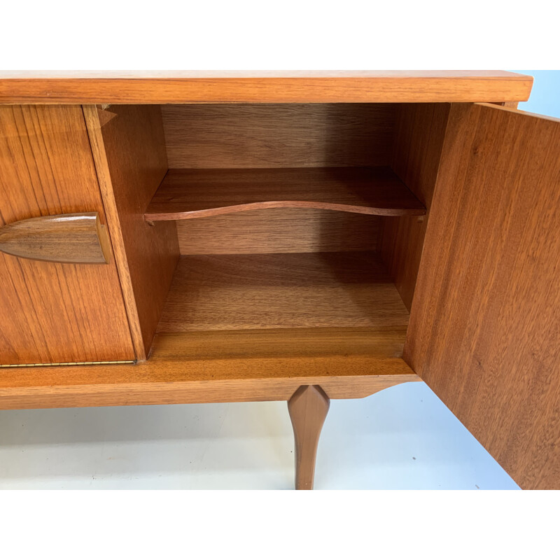 Vintage drawer teak cabinet Brutalist style sideboard 1960