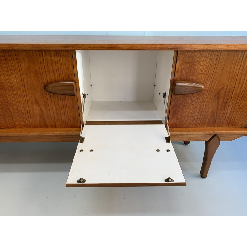 Vintage drawer teak cabinet Brutalist style sideboard 1960