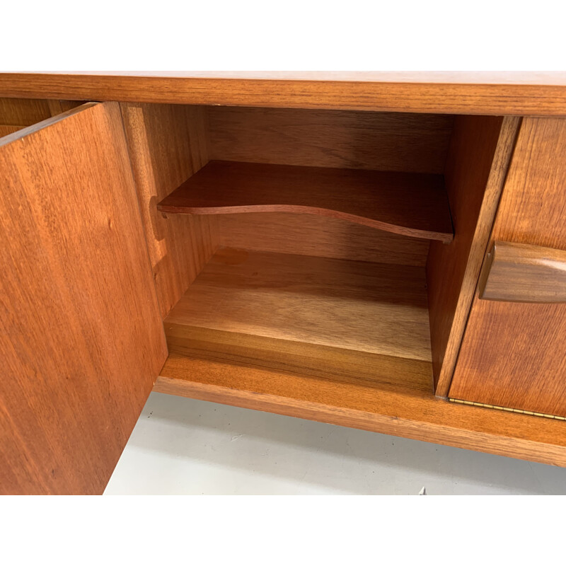 Vintage drawer teak cabinet Brutalist style sideboard 1960