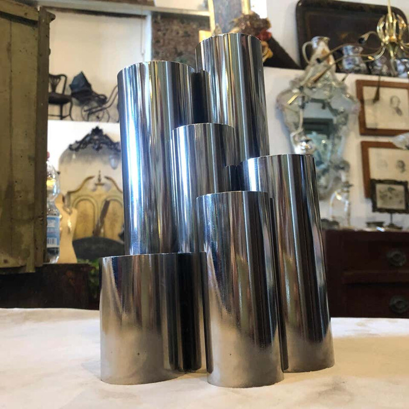 Vase vintage plaqué argent italien 1970