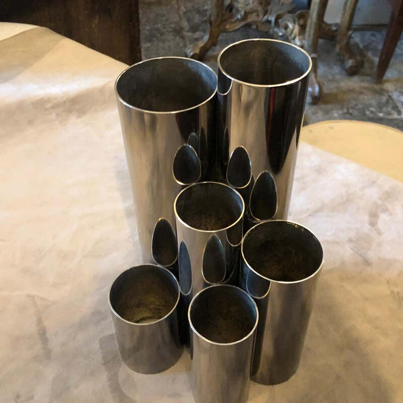 Vase vintage plaqué argent italien 1970