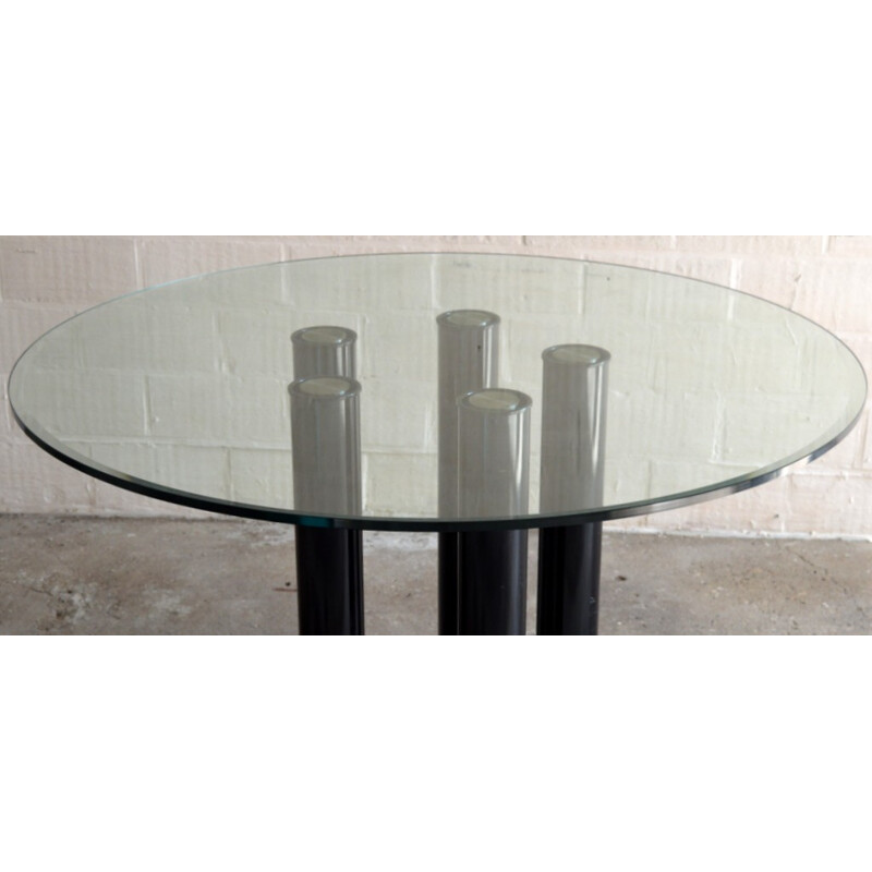 Zanotta dining set in glass, metal and glass lacquered, Marco ZANUSO - 1970s