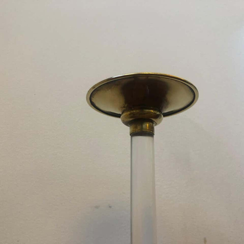 Mid-Century  Plexiglass and Brass Italian Candlestick, 1970